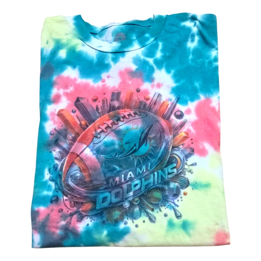 Adult Unisex Medium Duvin Design tie dye Miami Dolphins shirt